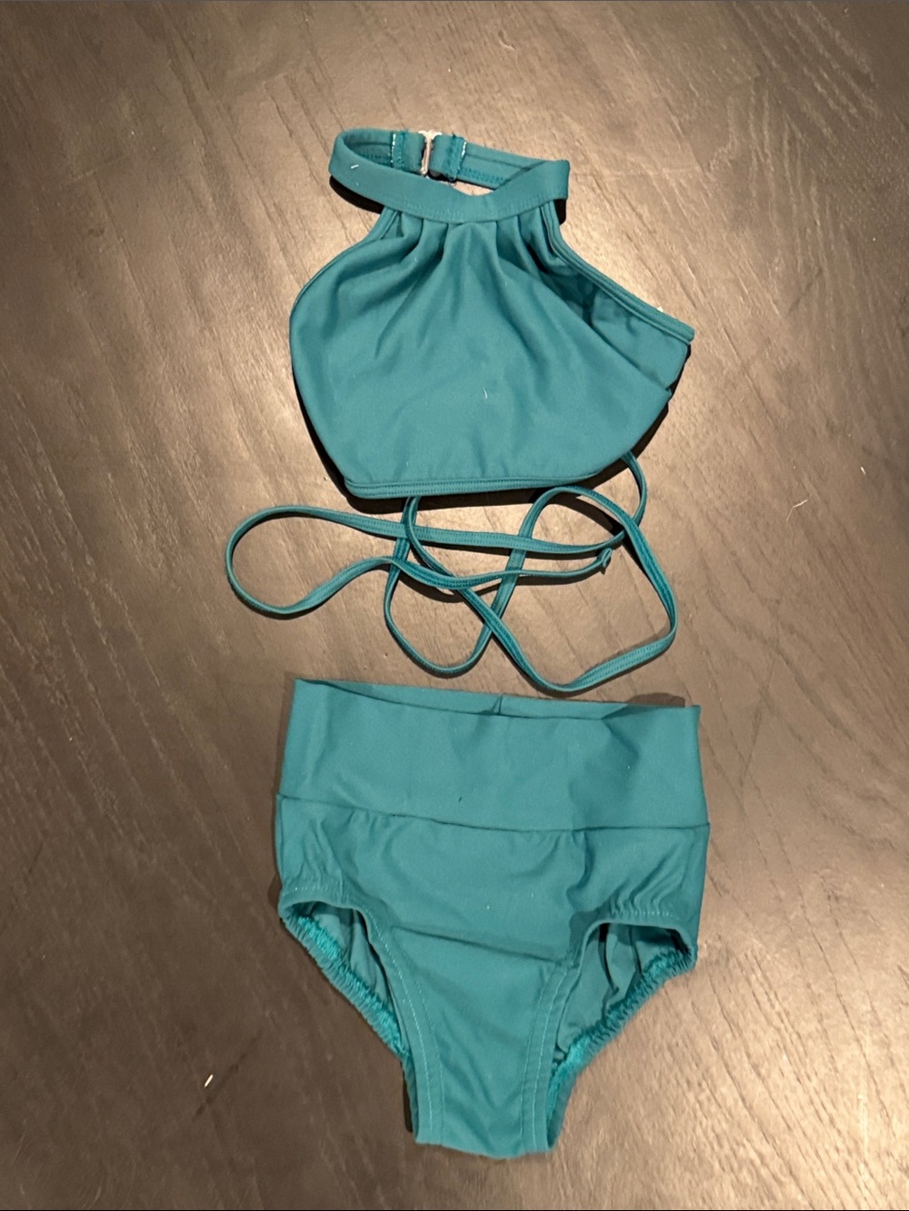 Teal Two-Piece High-Waist Dancewear Set